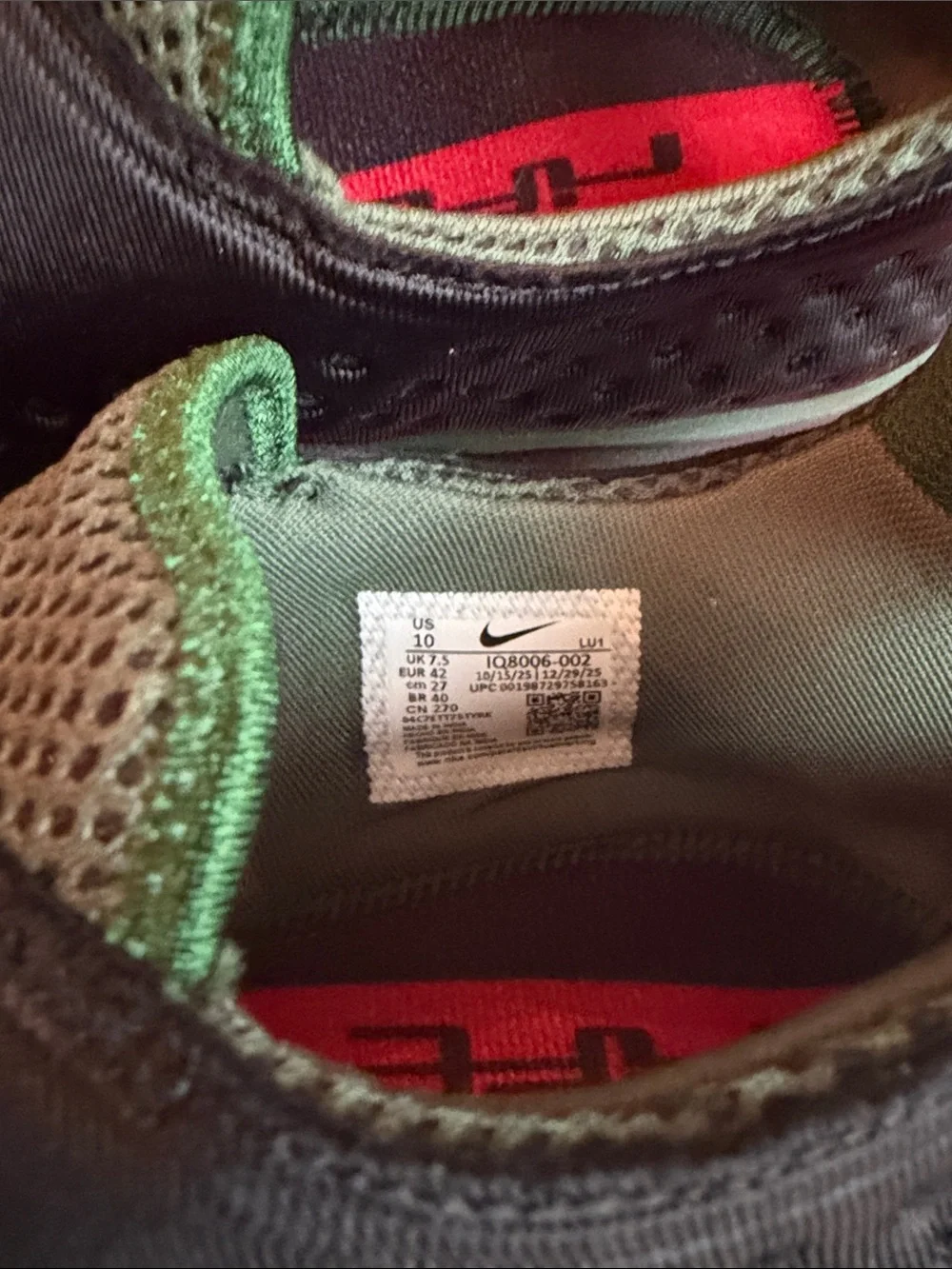 Nike Women’s Air Rift 2 Black and Green